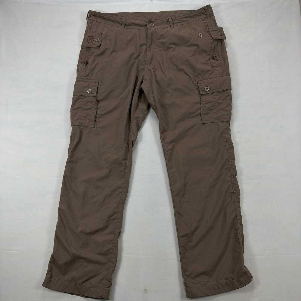 Clothing Arts P cubed Pick-Pocket Proof Travel Cargo Pants‎ 36x30 Brown Nylon